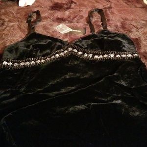 Black velvet camisole top
